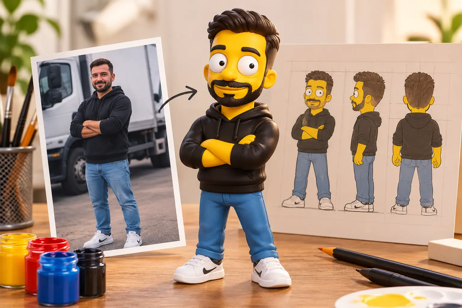De foto a figura individual personalizada estilo Simpsons